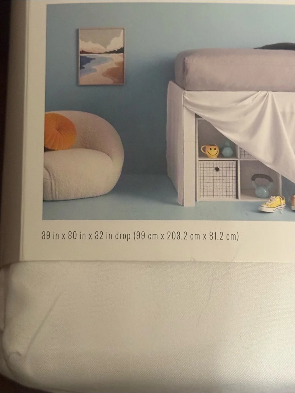 room essentials White Extra Long Dorm Room Bedskirt - XL Twin College Bound